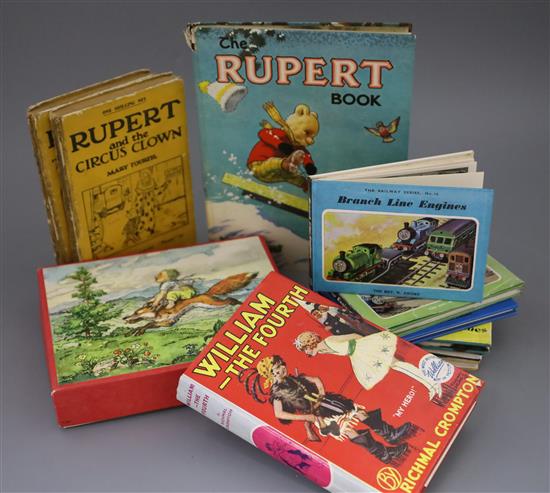 Rupert Little Bear Library x 11 1930s, Rupert Annuals x 3 1956, 1957 and 1958, Just William x 2 reprints,